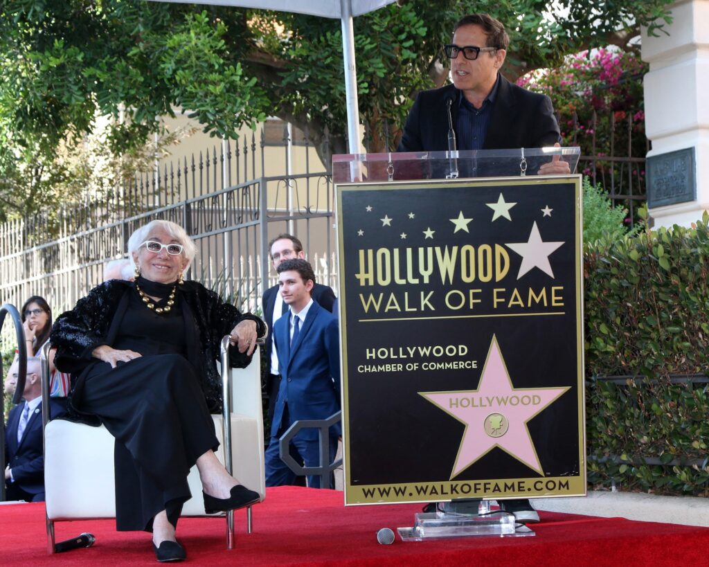 Lina Wertmuller, David O Russell at the Lina Wertmuller Star Ceremony on the Hollywood Walk of Fame on October 28, 2019 in Los Angeles, CA